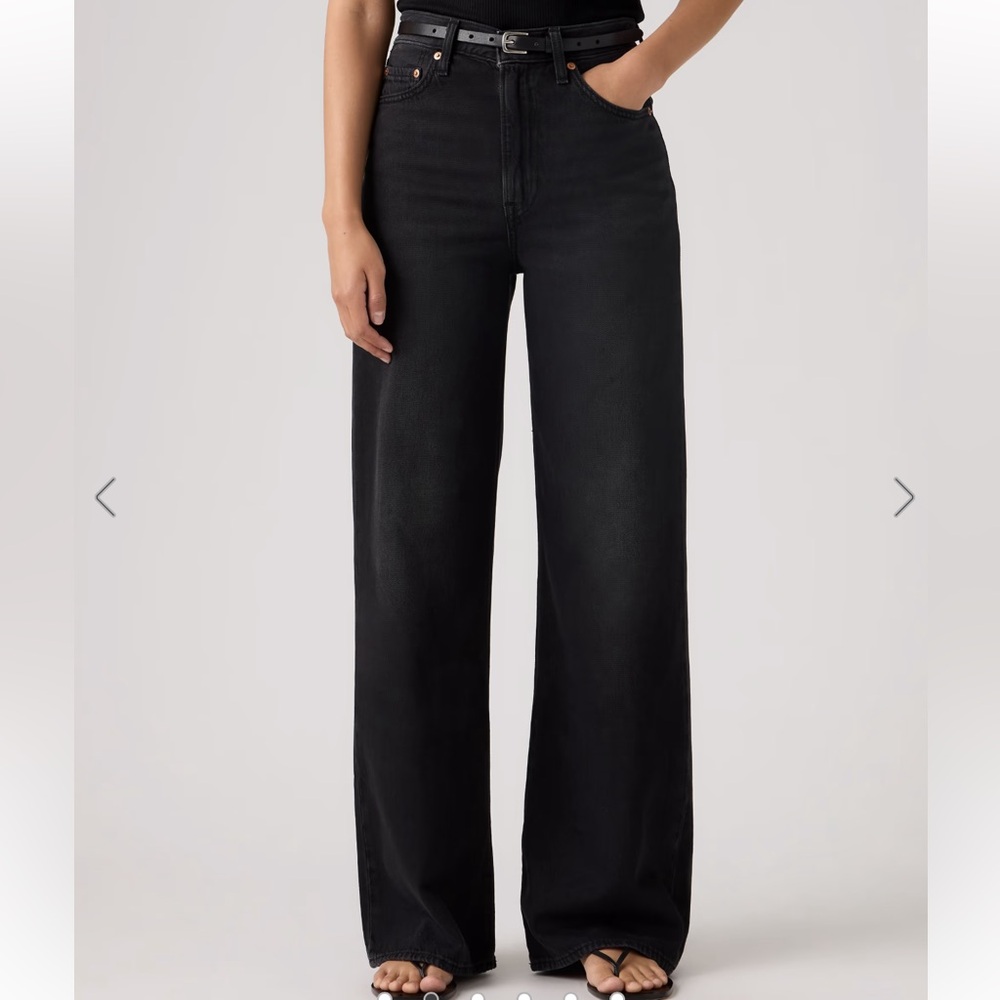 Women's Ribcage Wide-Leg Black Jeans